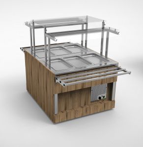 Мармит вторых блюд Челябторгтехника RМ42А2 длиной 1105 мм сдвоенного шведского стола