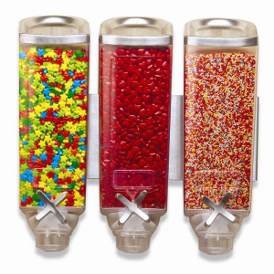 Диспенсер Rosseto Ez-Pro для сыпучих продуктов, три емкости по 3,8л, 39,4Х19,7СМ H38,1См, сталь/акри